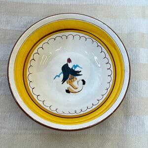 Stangl Kiddieware Indian Campfire Child's Bowl Made 1955-1960s HTF Stoneware